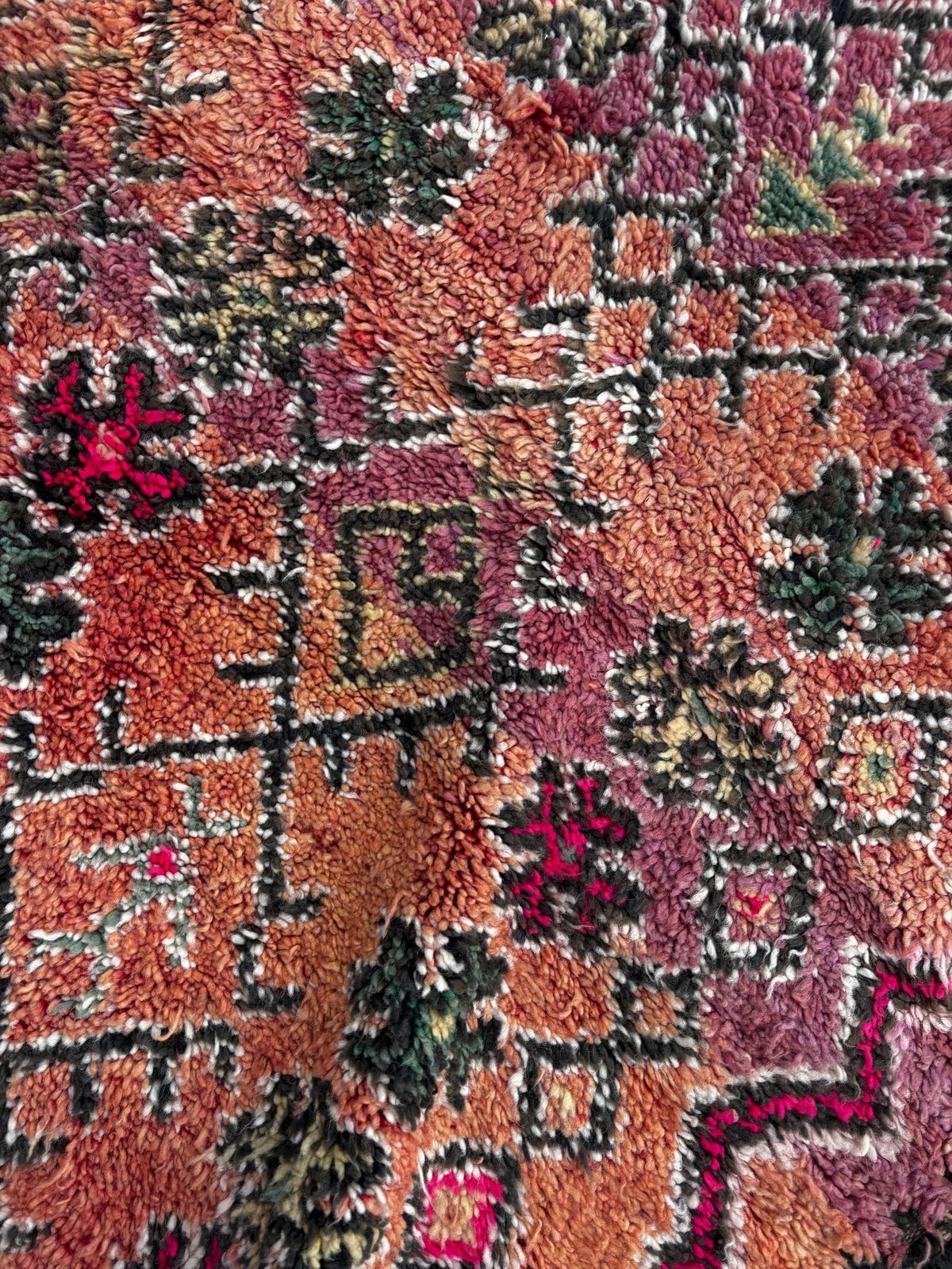 Boho Chic Moroccan Boujad Wool Rug 200x350 Cm  Handwoven Berber Carpet   Authentic Tribal Design photo 1552.0