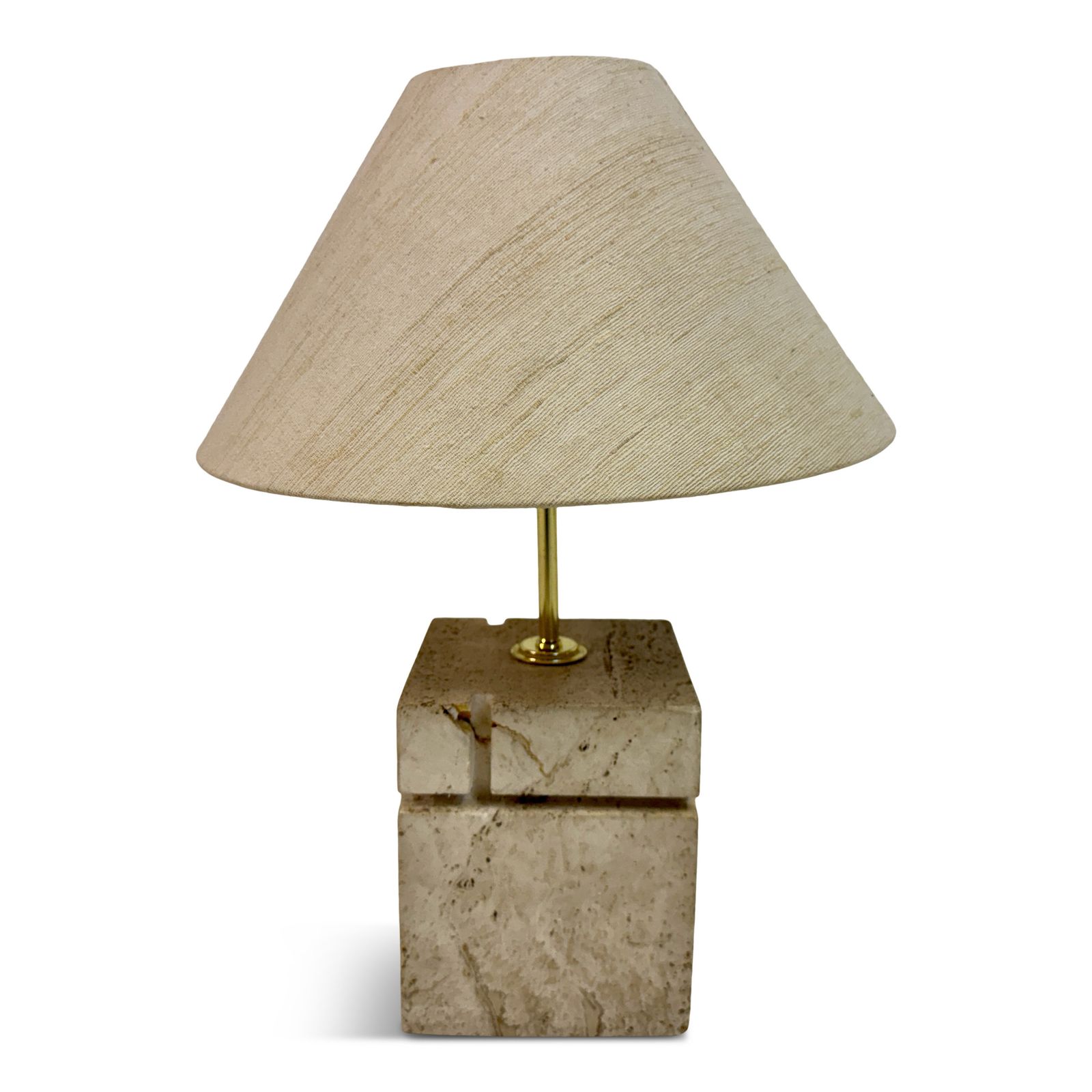 1970s Italian Travertine Lamp By Fratelli Manelli