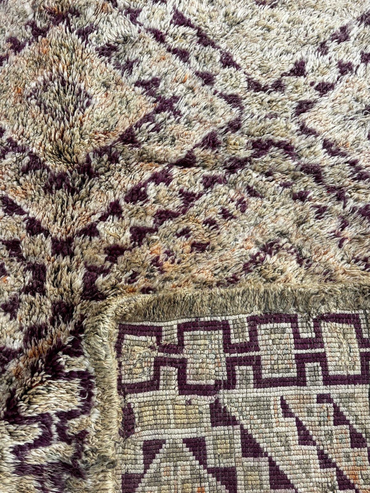 Vintage Moroccan Beni Guild Wool Rug 200x320 Cm  Handwoven Berber Carpet   Authentic Tribal Design photo for sale