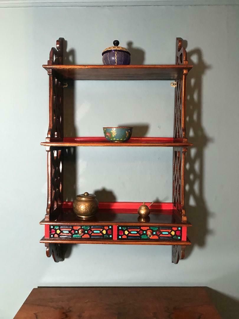 Hanging Wall Shelves In George III 'Chippendale' Style.  England, Circa 1960. photo furniture