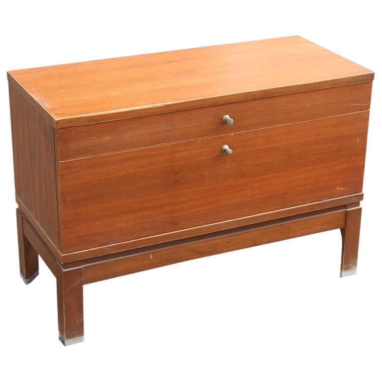 Small Nightstands Table In Teak Wood Mim Roma 1960s Ico Parisi Design Aluminum