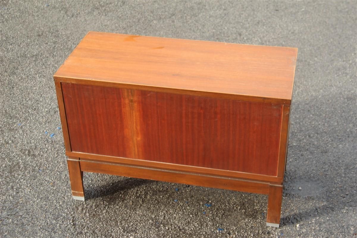 Small Nightstands Table In Teak Wood Mim Roma 1960s Ico Parisi Design Aluminum photo vintage
