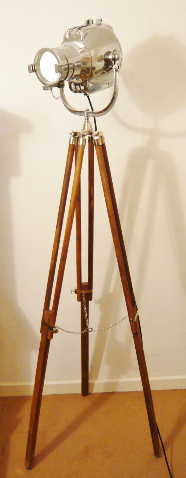 Antique Theatre Spot Light By Strand Electric Of London Film Studio 1950's Mid Century Industrial Lighting Wooden Tripod Patt 23 Rank Movie photo furniture
