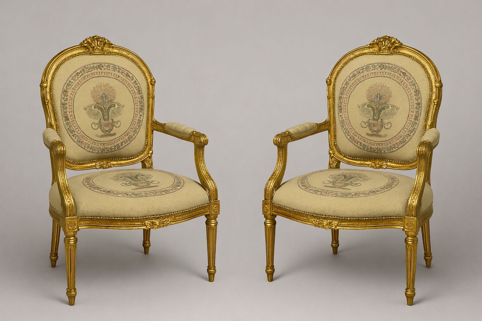 Luxury Interior Decor  French Gold Gilded Armchair – Statement Piece photo vintage