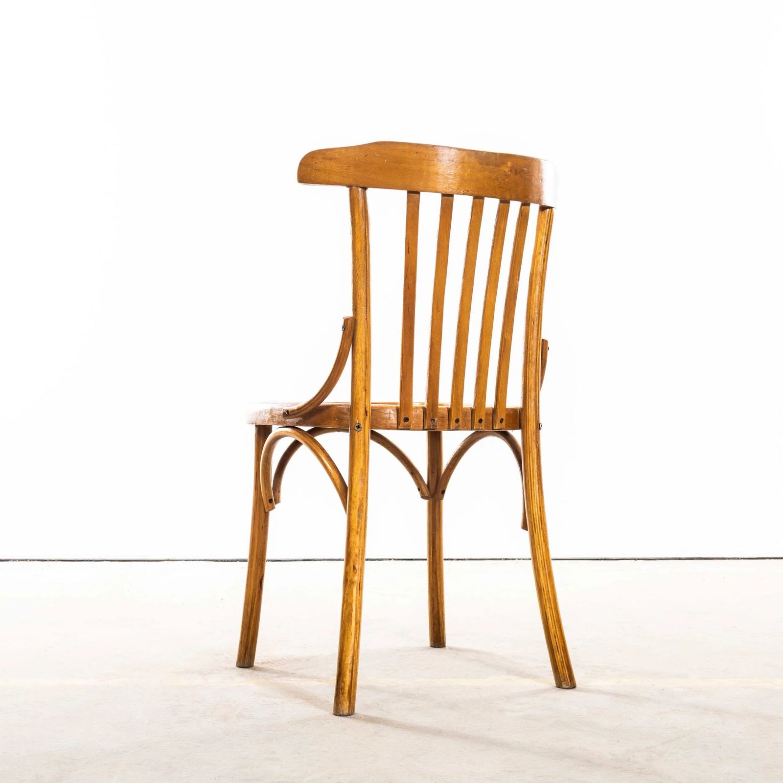 20th Century Honey Walnut Contemporary Café Chairs – Set Of Four photo vinterior