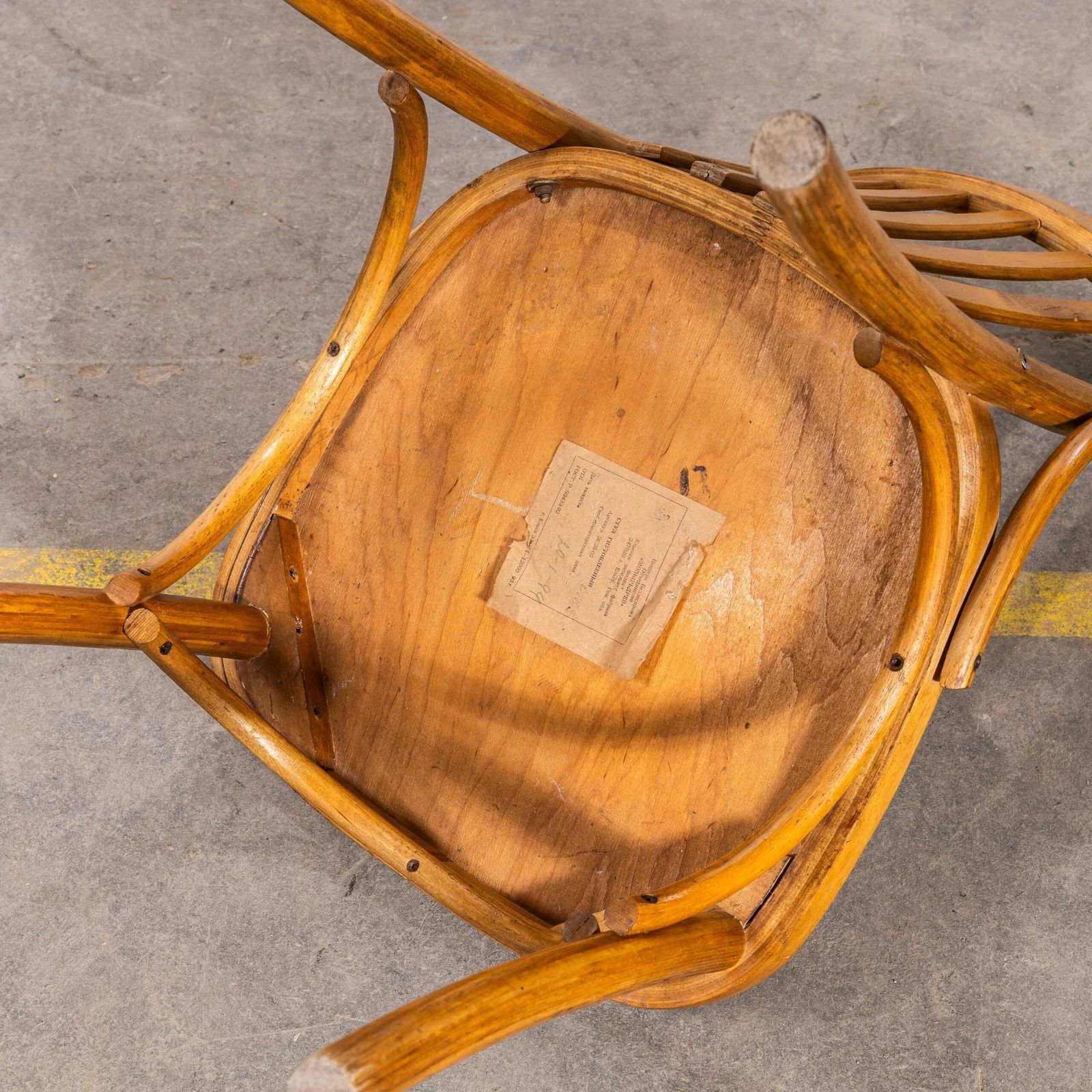 photo furniture 20th Century Honey Walnut Contemporary Café Chairs – Set Of Four