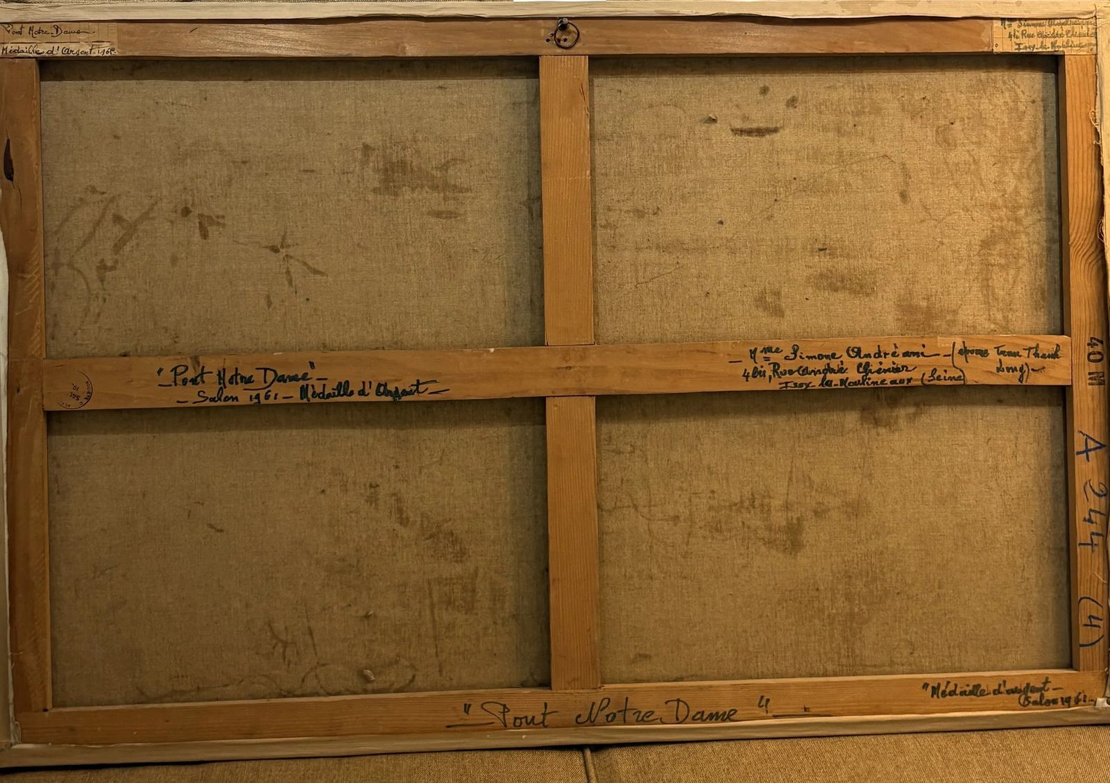 Oil On Canvas, 1961 By Simone Andeani 'Pont Notre Dame' 100cm Wide X 65cm High photo 1200.0