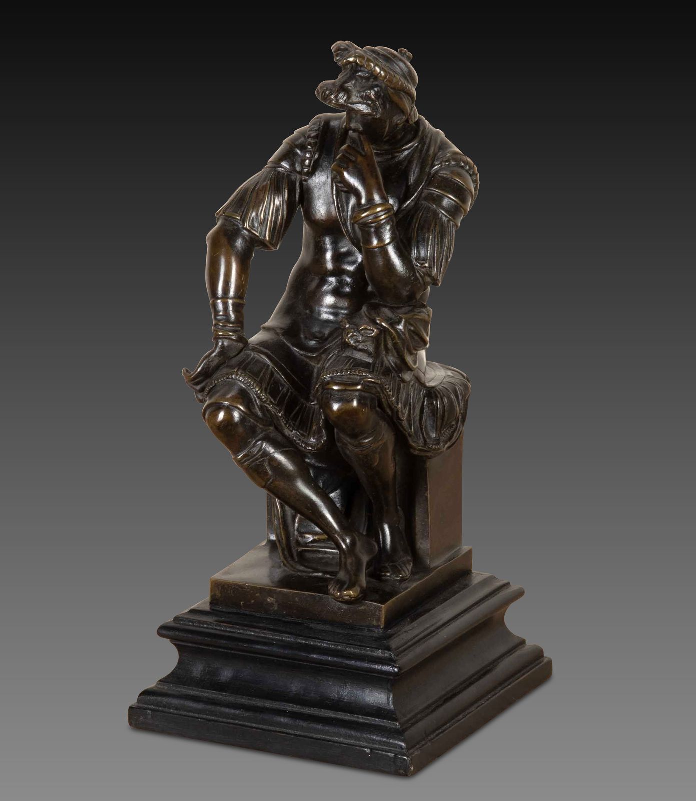 19th Century French Bronze Figure Of The Seated Lorenzo De Medici