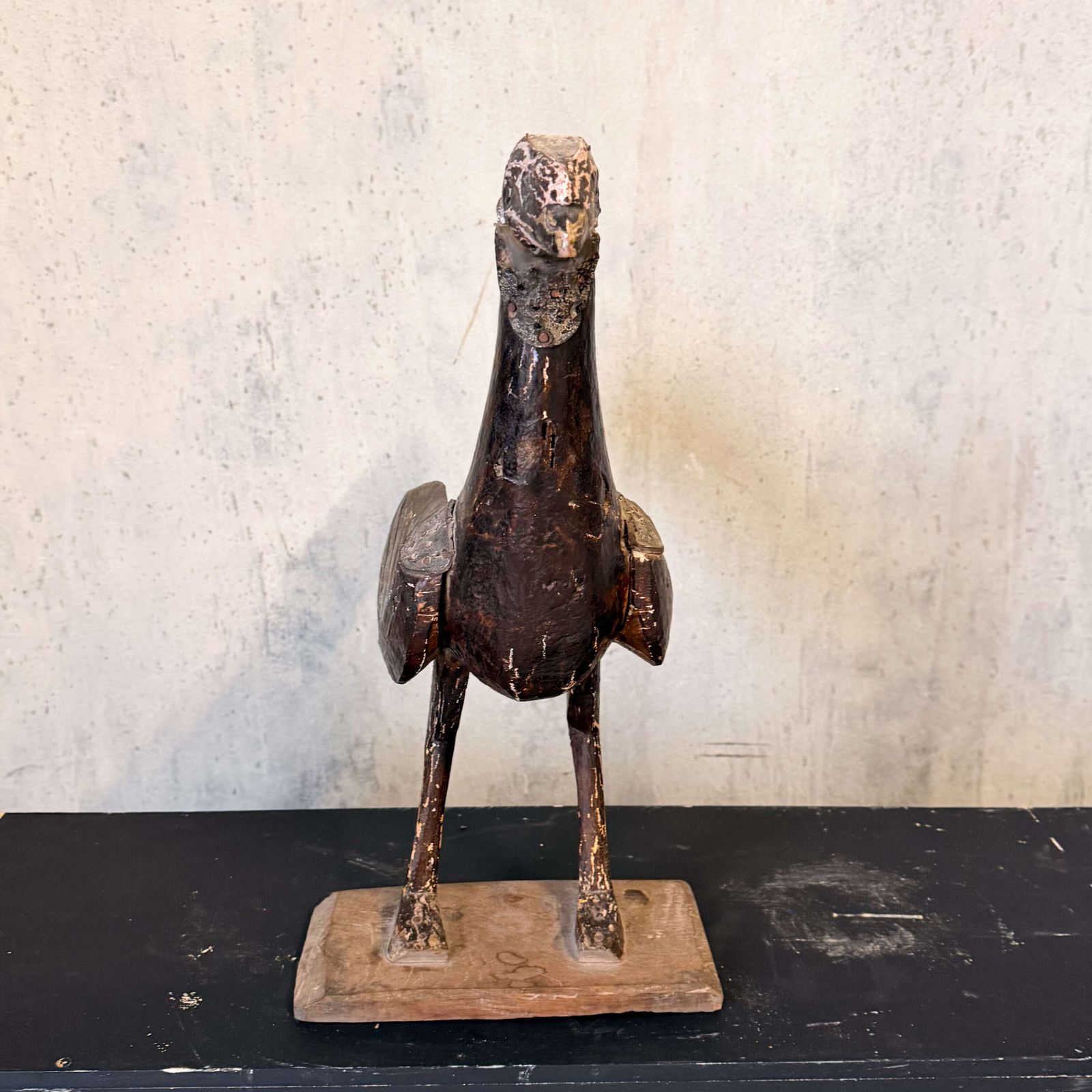 Art Antique Carved Wooden Stylised Bird Sculpture — Scandinavian / Nordic photo