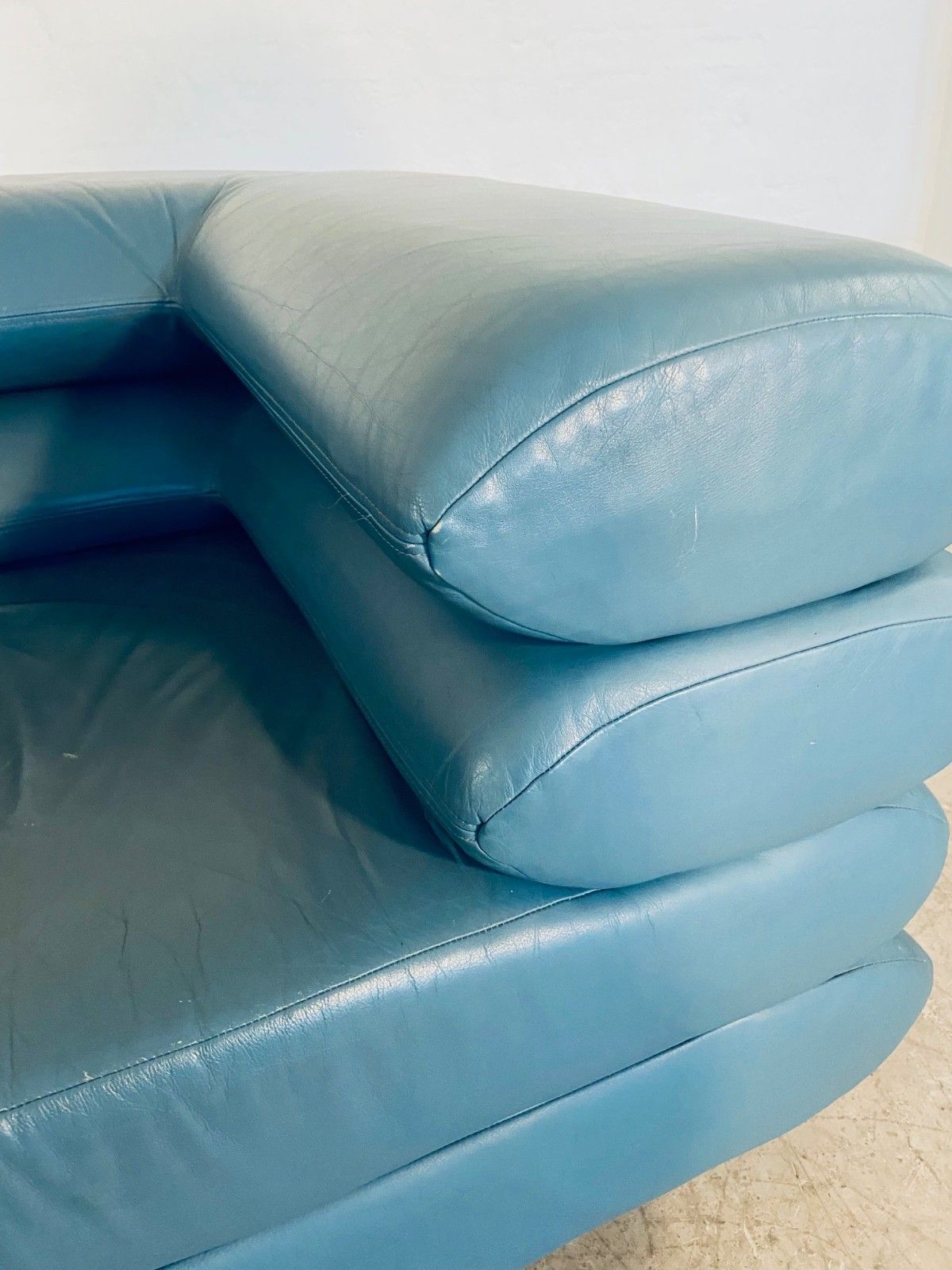 Vintage Retro Swedish Lounge Chair In Turquoise Leather photo buy