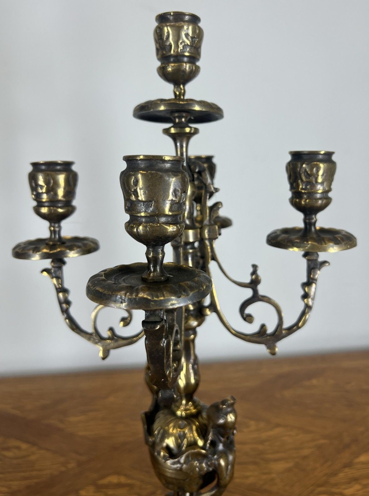 photo vintage Clock Vintage French Style Mantel Clock Garniture With Candelabras Lot 4649
