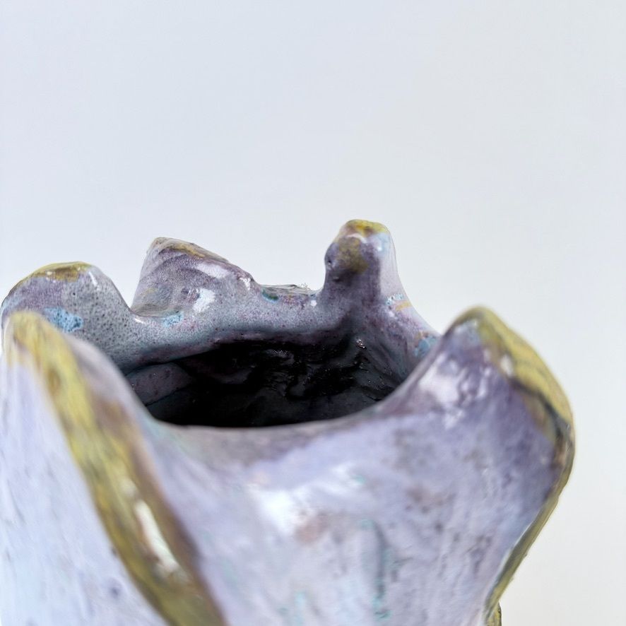 "Untitled 2023" Semi Refractory And Glazed Ceramic Sculpture By Alessandro Roma photo vintage