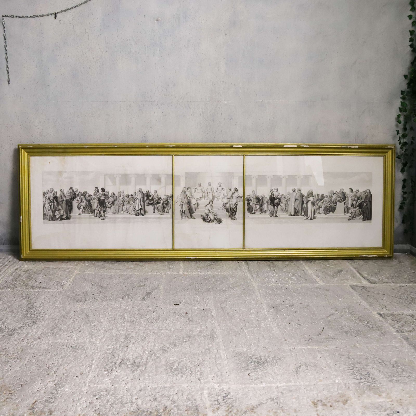 French 19th Century Gravure Lithograph Triptych photo 1650.0