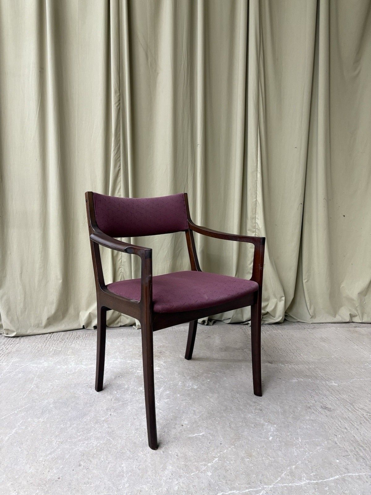 Vtg Mid Century Sculptured Desk Chair Armchair Fireside Carver Danish Retro R972 photo for sale