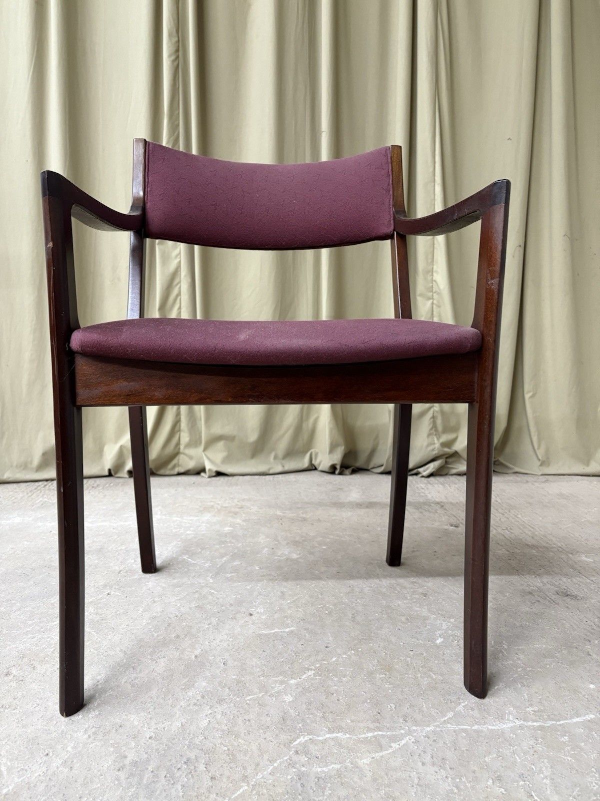 Vtg Mid Century Sculptured Desk Chair Armchair Fireside Carver Danish Retro R972 photo vintage