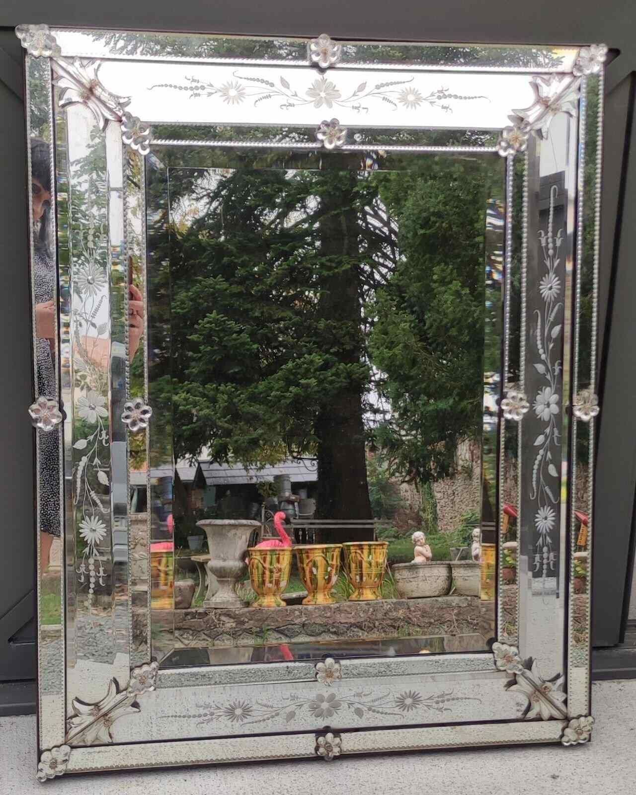Mid  20th Century Venetian 'Cushion' Mirror photo vintage