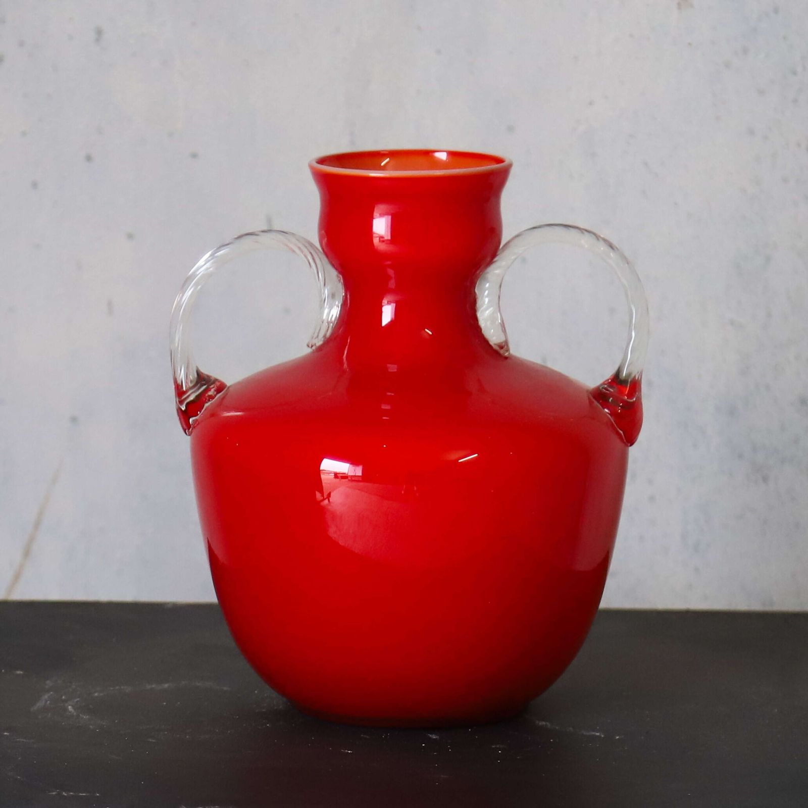 Carlo Moretti Red Glass Vase, Mid 20th Century photo furniture