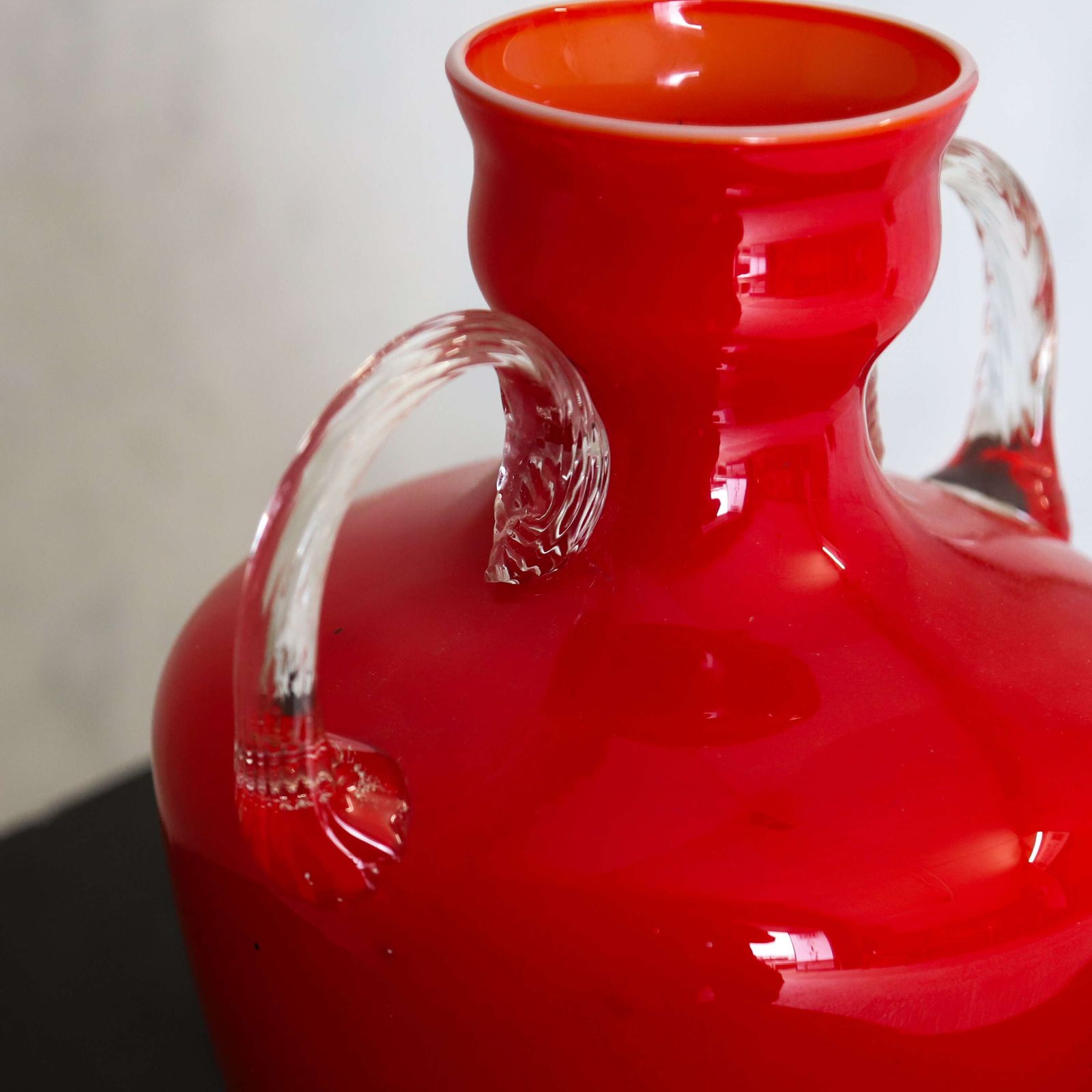 Carlo Moretti Red Glass Vase, Mid 20th Century photo Home Decor