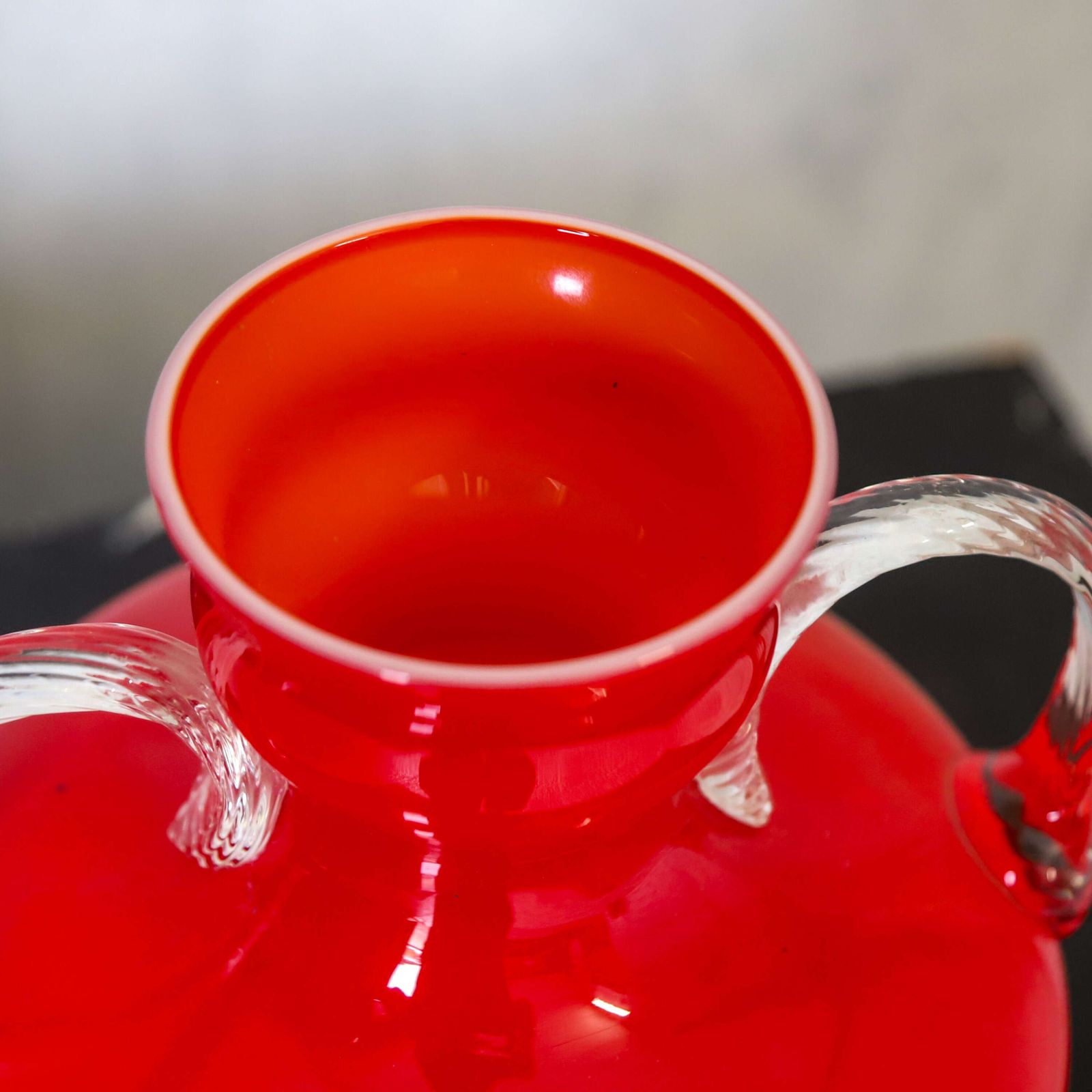Carlo Moretti Red Glass Vase, Mid 20th Century photo 125.0
