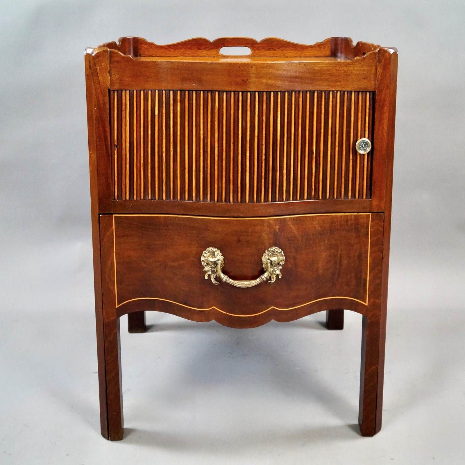 A Rare Serpentine Tray Top Commode photo furniture