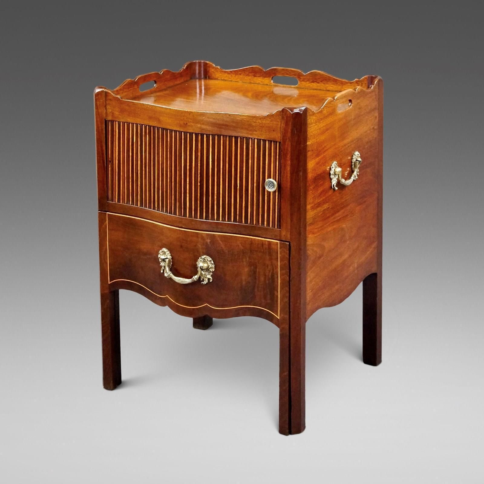 A Rare Serpentine Tray Top Commode