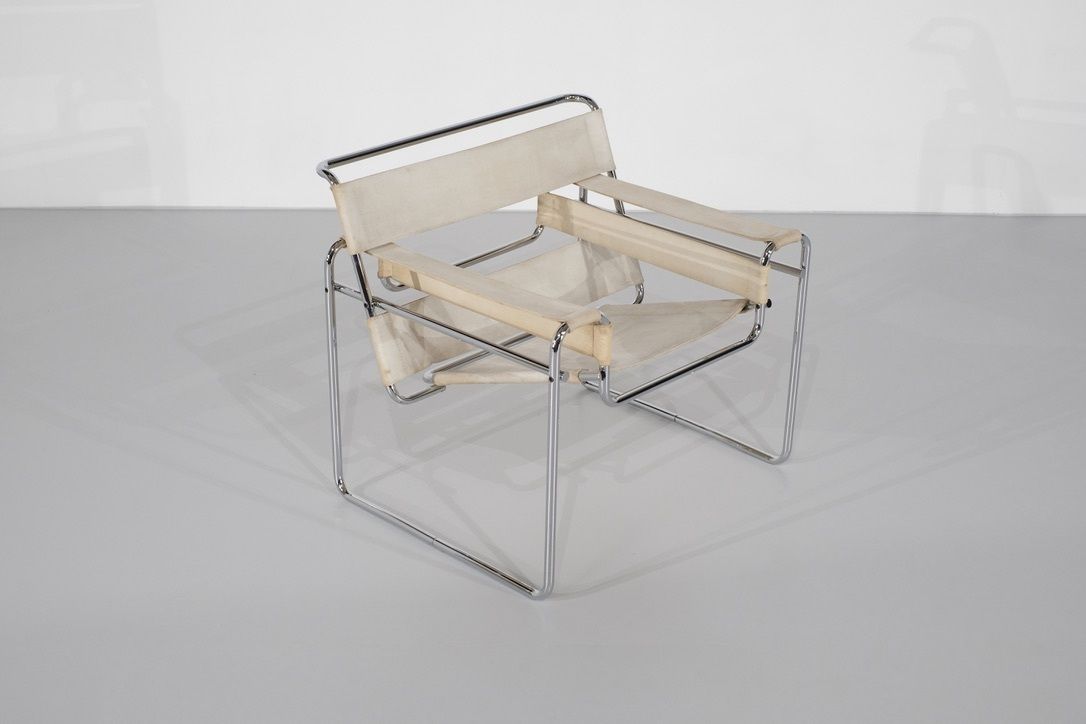 Armchair " B3 Wassily " Fabric By Marcel Breuer For Gavina, 1925s. photo furniture