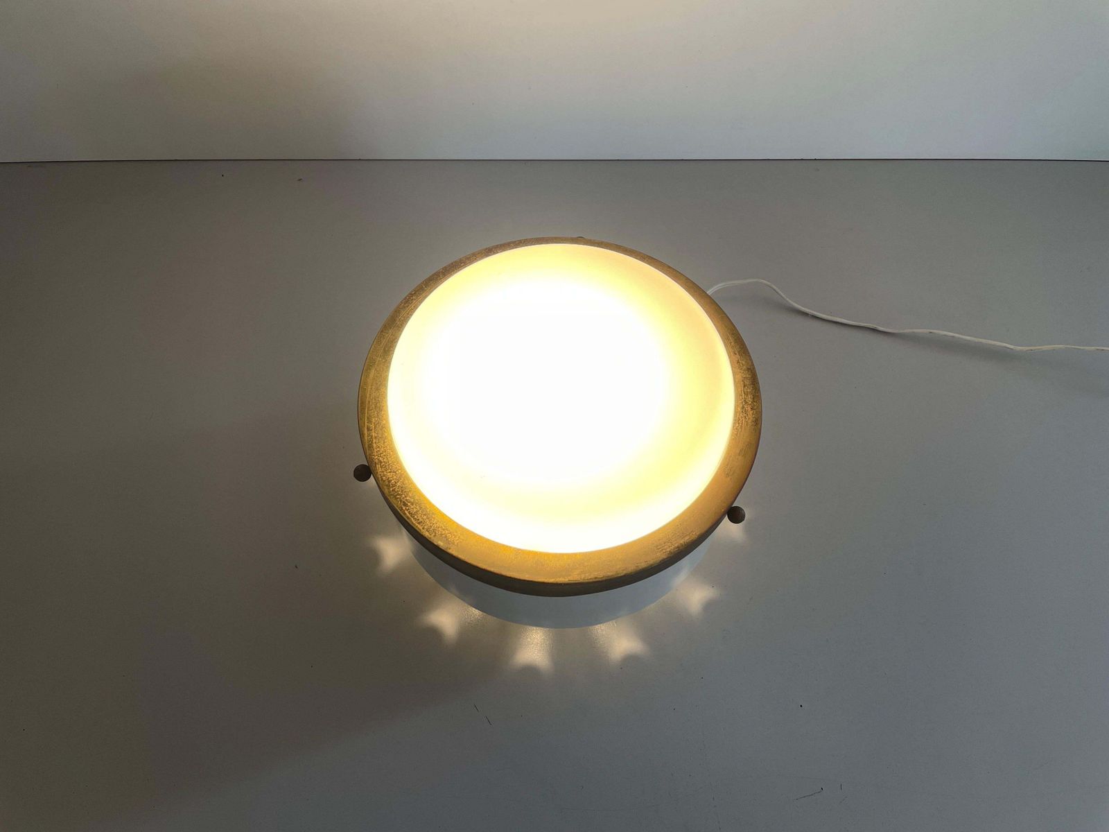 photo buy Round Opaline Glass Flush Mount Light By Minilumi Design, 1960s, Italy