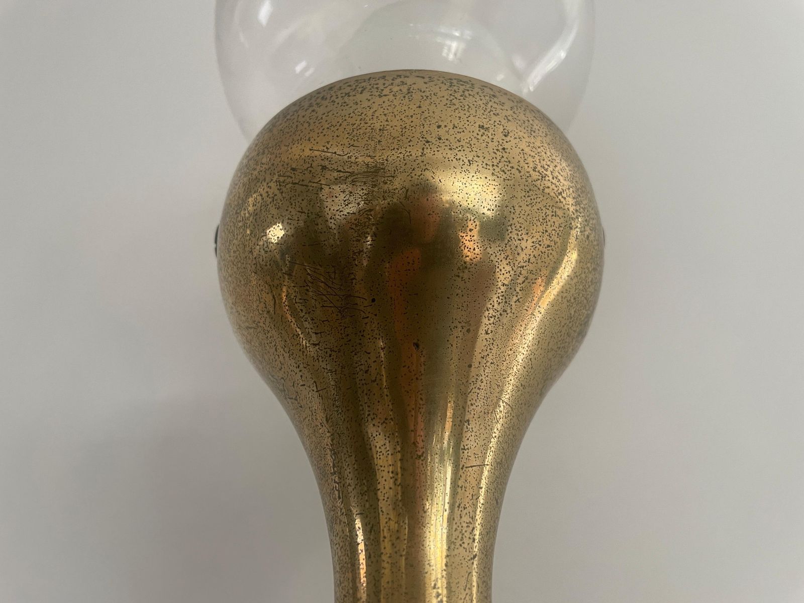 photo buy Modernist Glass And Brass Body Pair Of Sconces, 1960s, Italy