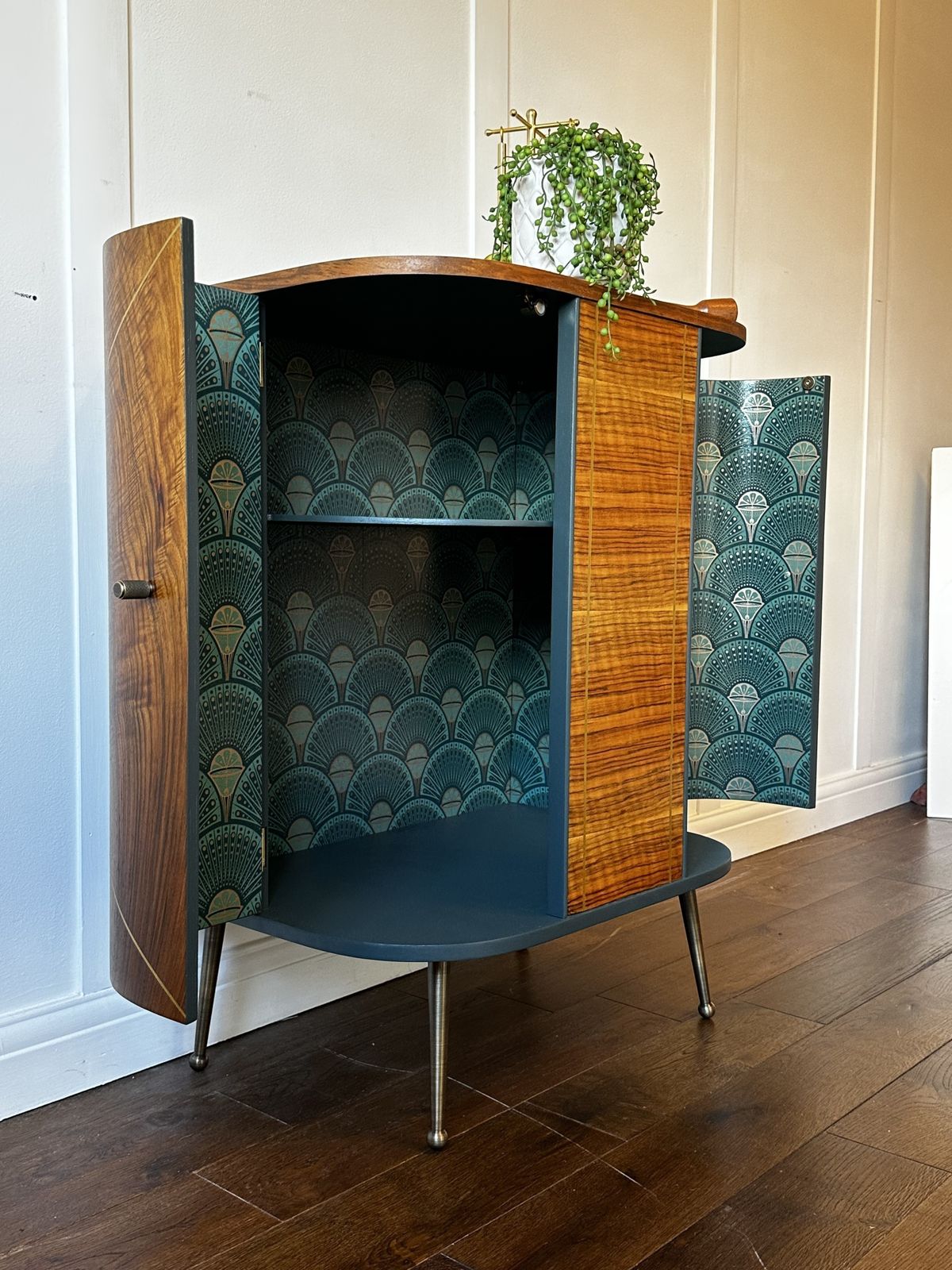 Walnut Art Deco Cocktail Cabinet, 1920s Inspired Bar, Gatsby Whiskey Bar, For Bespoke Order photo vintage