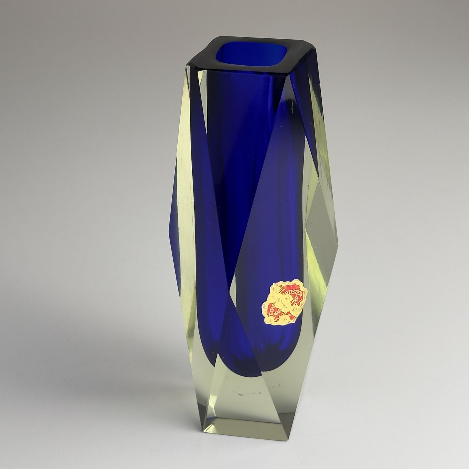 Vintage Sommerso Blue Murano Vase, Italy 1970s photo 380.0