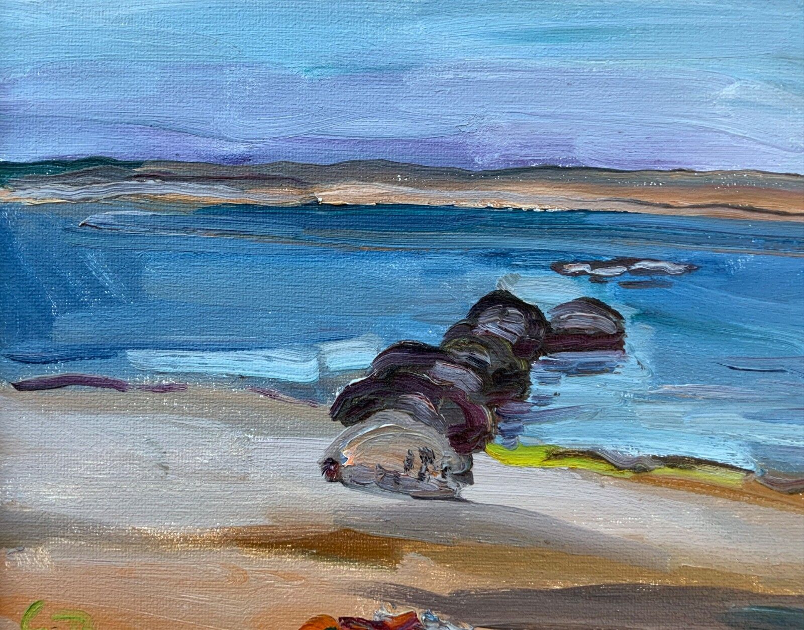Vintage Marine Swedish Modernists Oil Painting Blue Seascape By Göran Brunius photo furniture