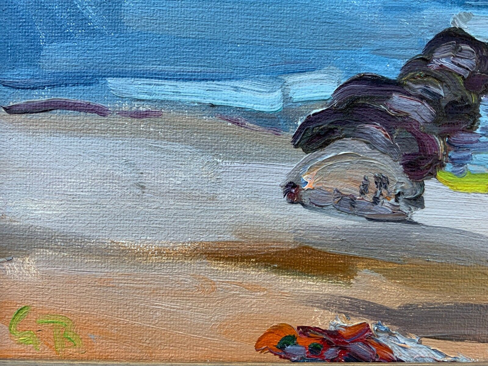 photo for sale Vintage Marine Swedish Modernists Oil Painting Blue Seascape By Göran Brunius