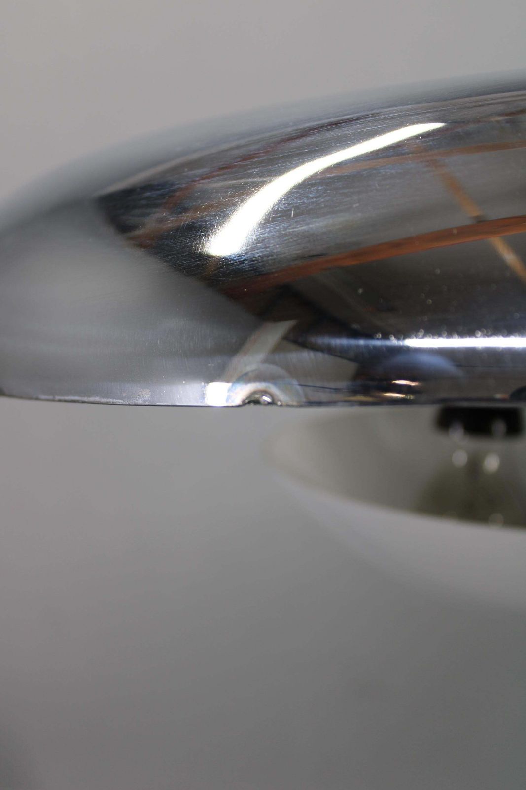 Art Deco Chrome And Opaline Glass Chandelier By Napako, 1930s photo vinterior