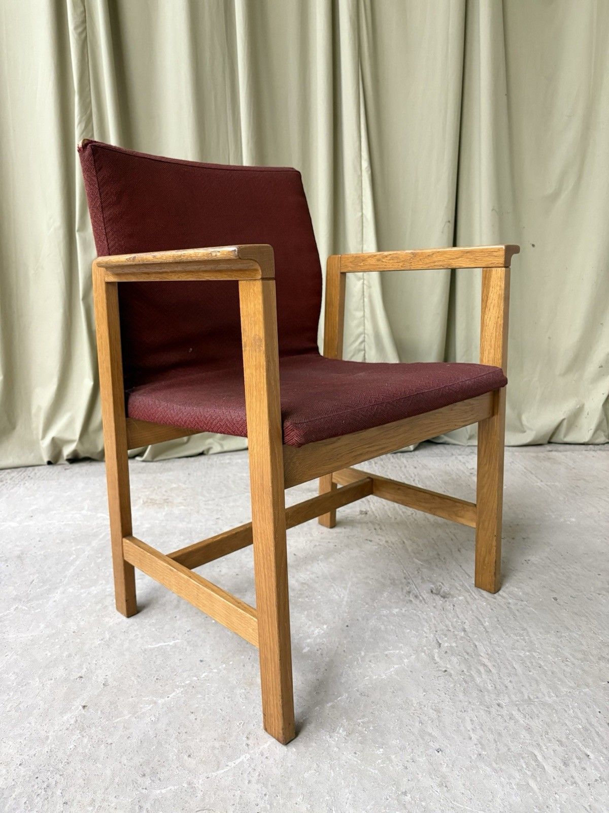 Vtg Late Mid Century Oak Chair Side Armchair  Danish Scandi Retro R974 photo vintage