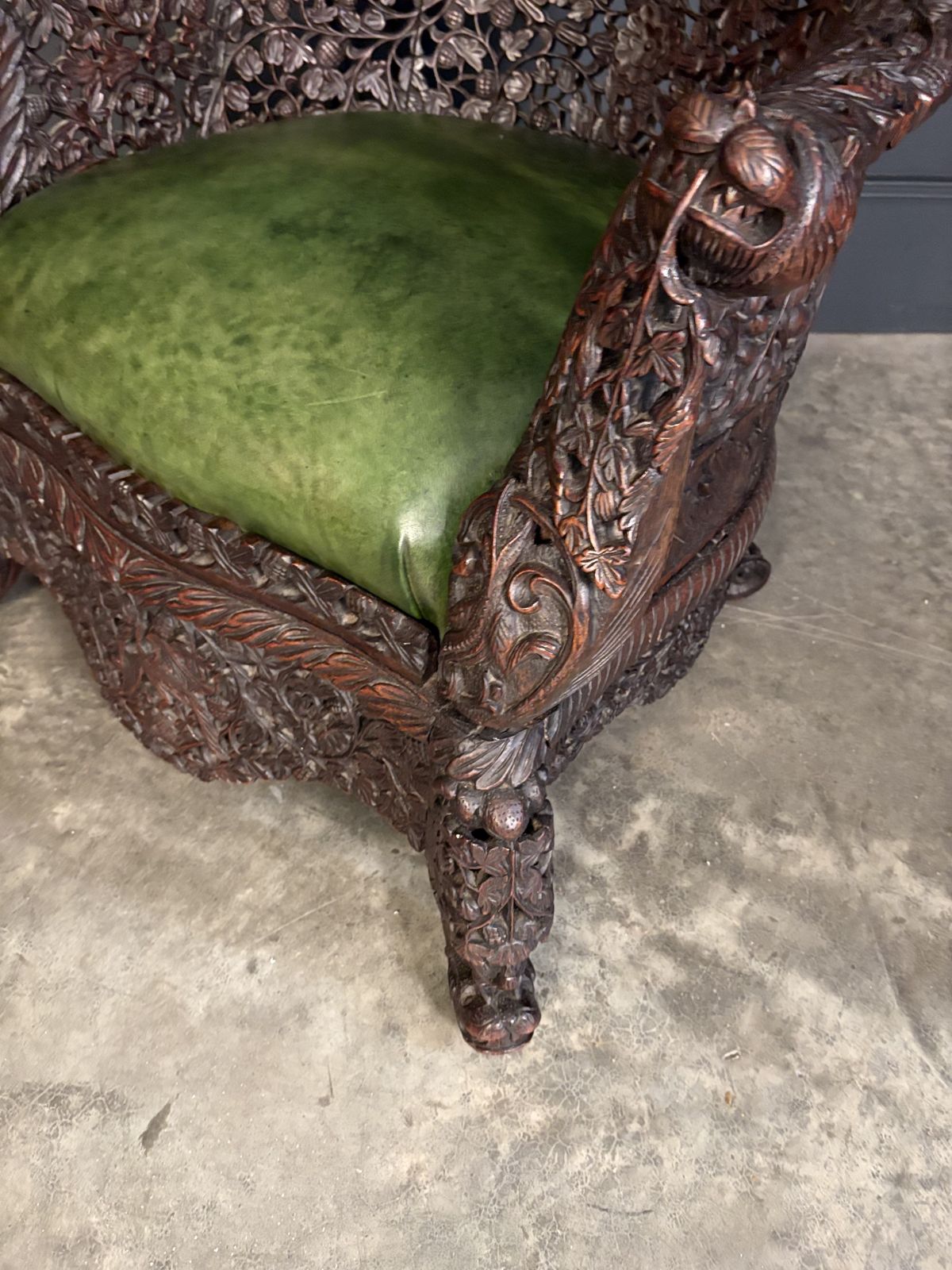 Carved Burmese Armchair photo for sale