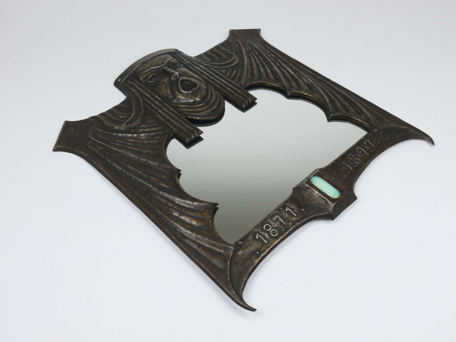 photo furniture Vienna Secession Art Nouveau Gustav Klimt Attr „Tragedy“ Theater Wall Mirror, Au