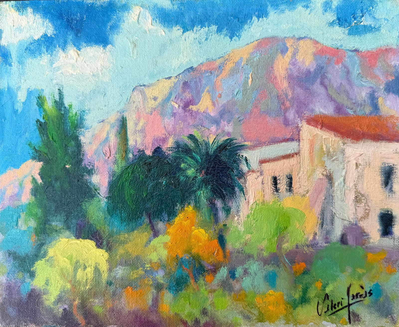 Valeri Farras Mediterranean Light With Palm Trees Oil Painting European Art