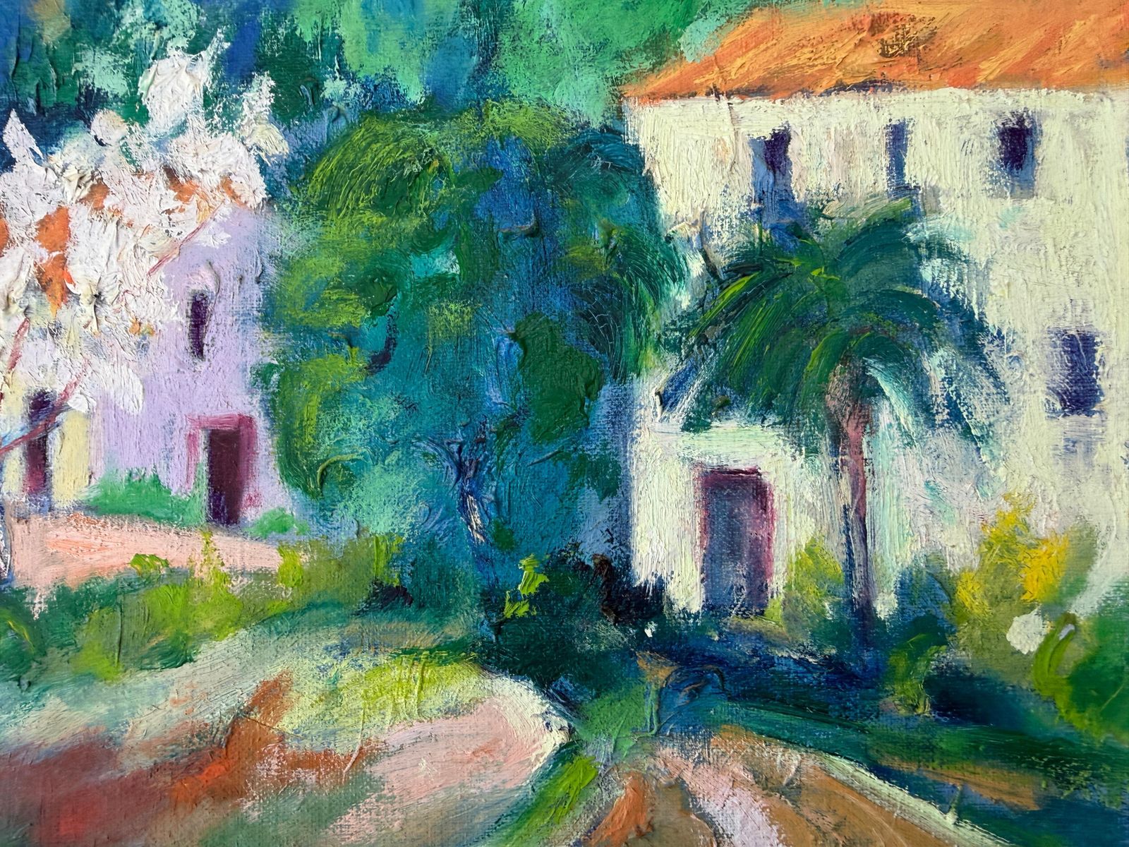 Valeri Farras Mediterranean Landscape With Path And Houses C.2000 photo for sale