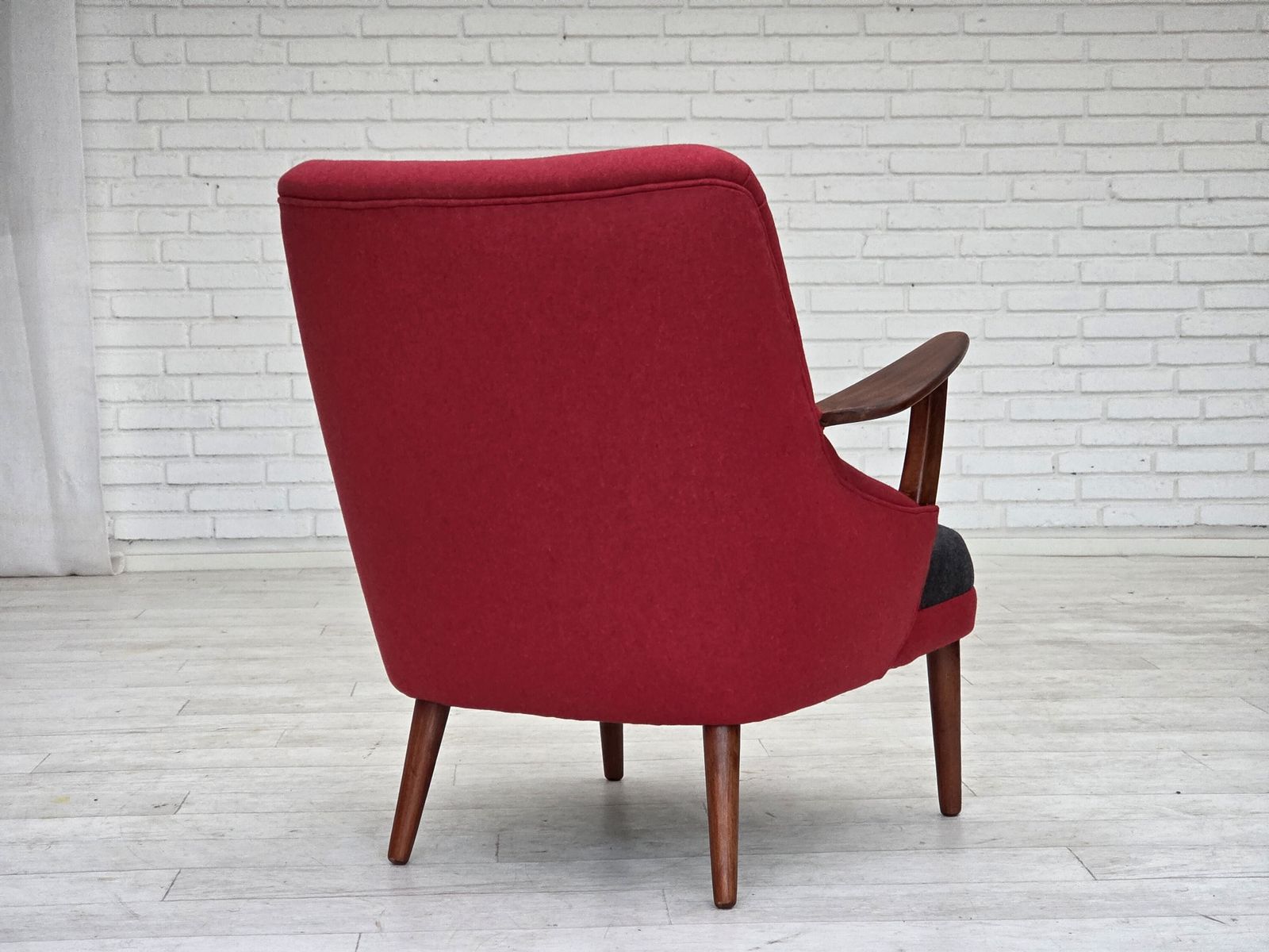 1960s, Danish Designed Armchair, Reupholstered, Furniture Wool. photo vintage