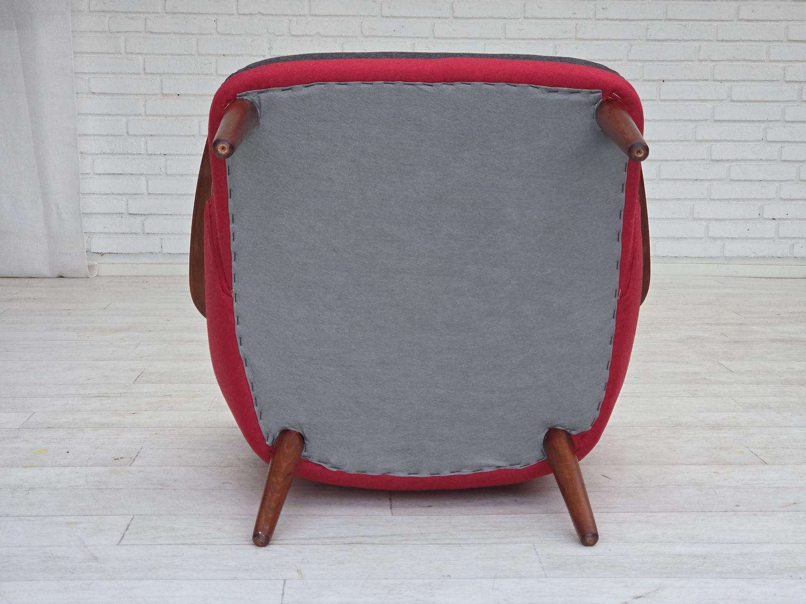 photo for sale 1960s, Danish Designed Armchair, Reupholstered, Furniture Wool.