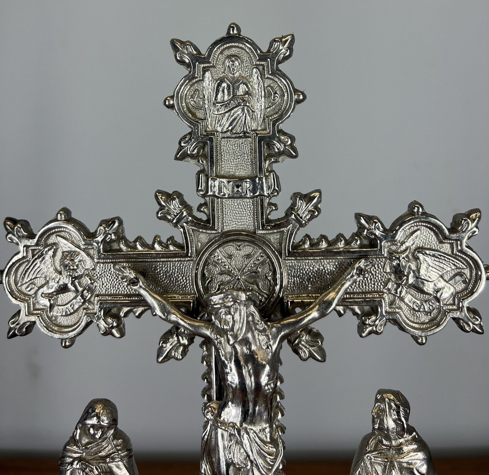 Crucifix Vintage French Style Religious Cross Ornate Stand Lot 4652 photo Art