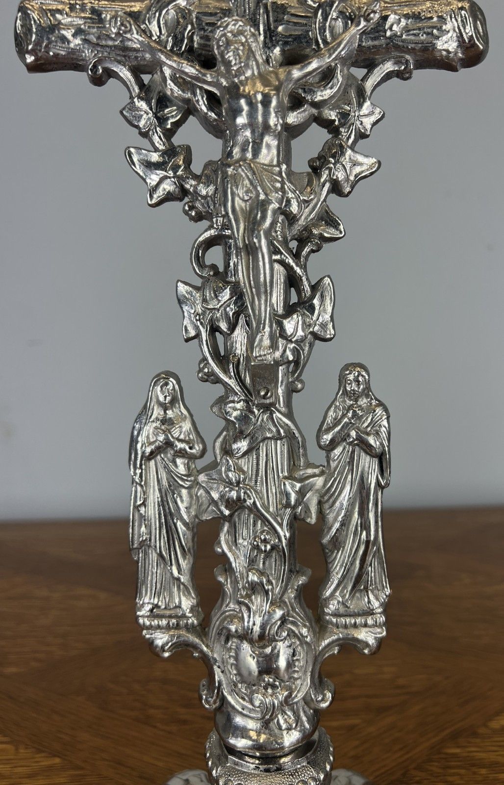 Crucifix Vintage French Style Religious Cross Ornate Base Lot 4651 photo for sale