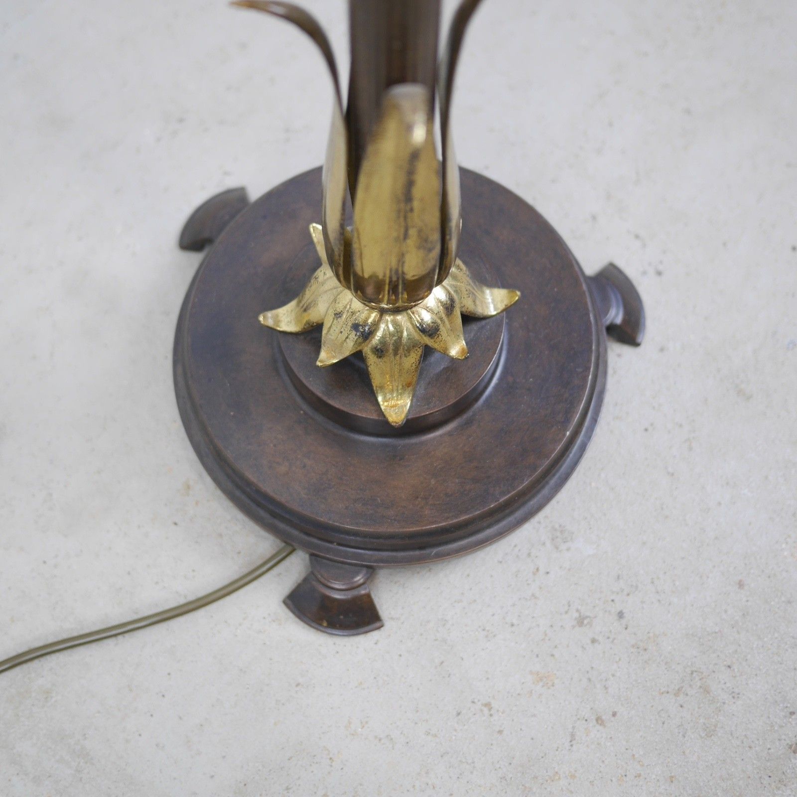 Vintage Hollywood Regency Brass Bronze Floor Standard Lamp Maison Style #103073 photo vintage