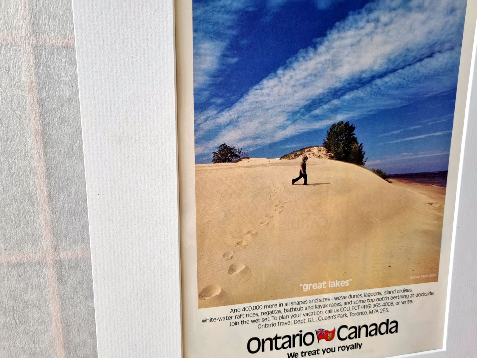 Ontario Canada Summer Poster Ad, Great Lakes Sand Dunes Scene, 1970s, Travel Tourism Print Advert photo buy