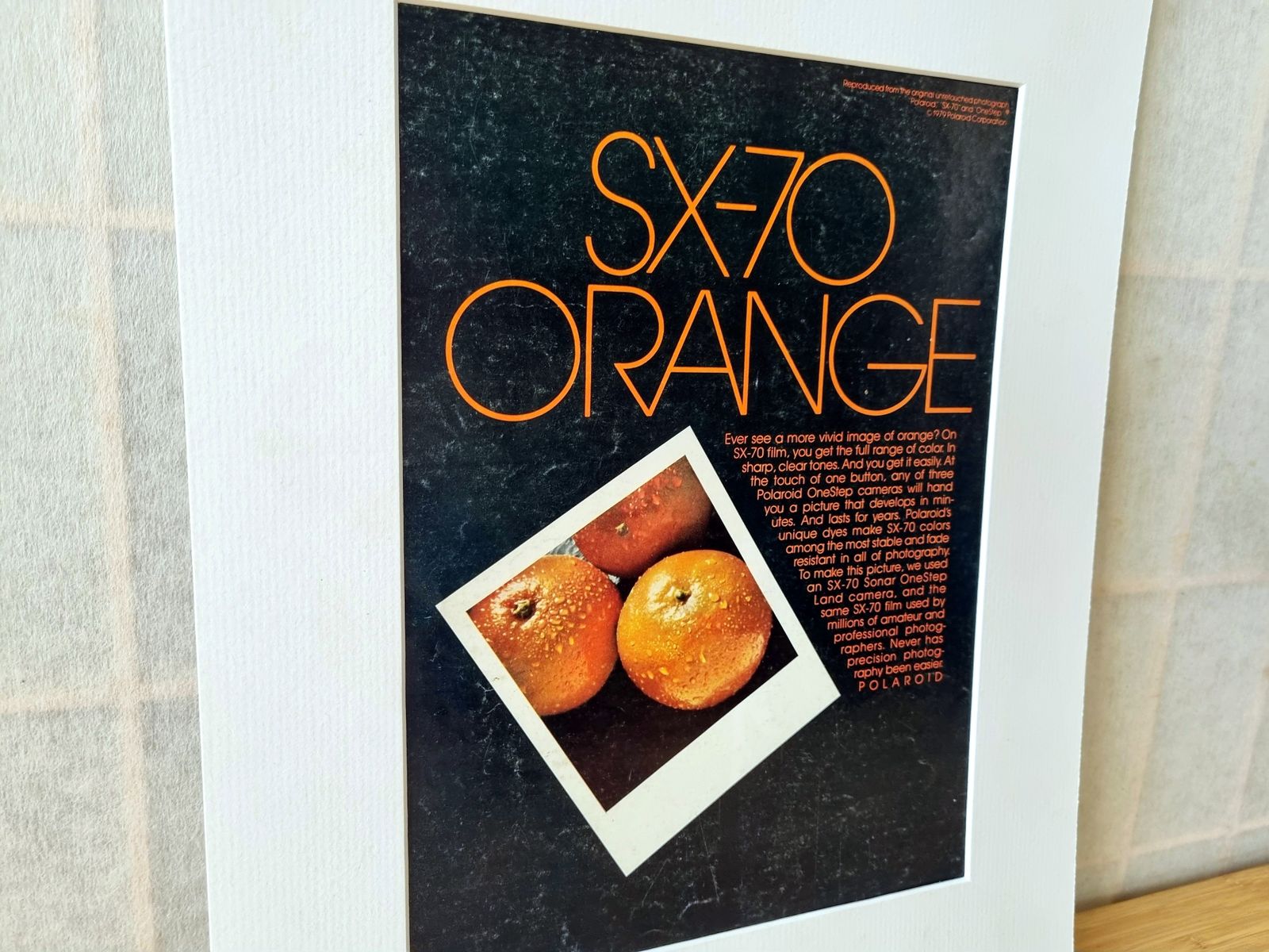 Photography Camera Print Ad, Polaroid Sx 70 Orange Campaign, Instant Film Advertising, 1970s Graphic photo for sale