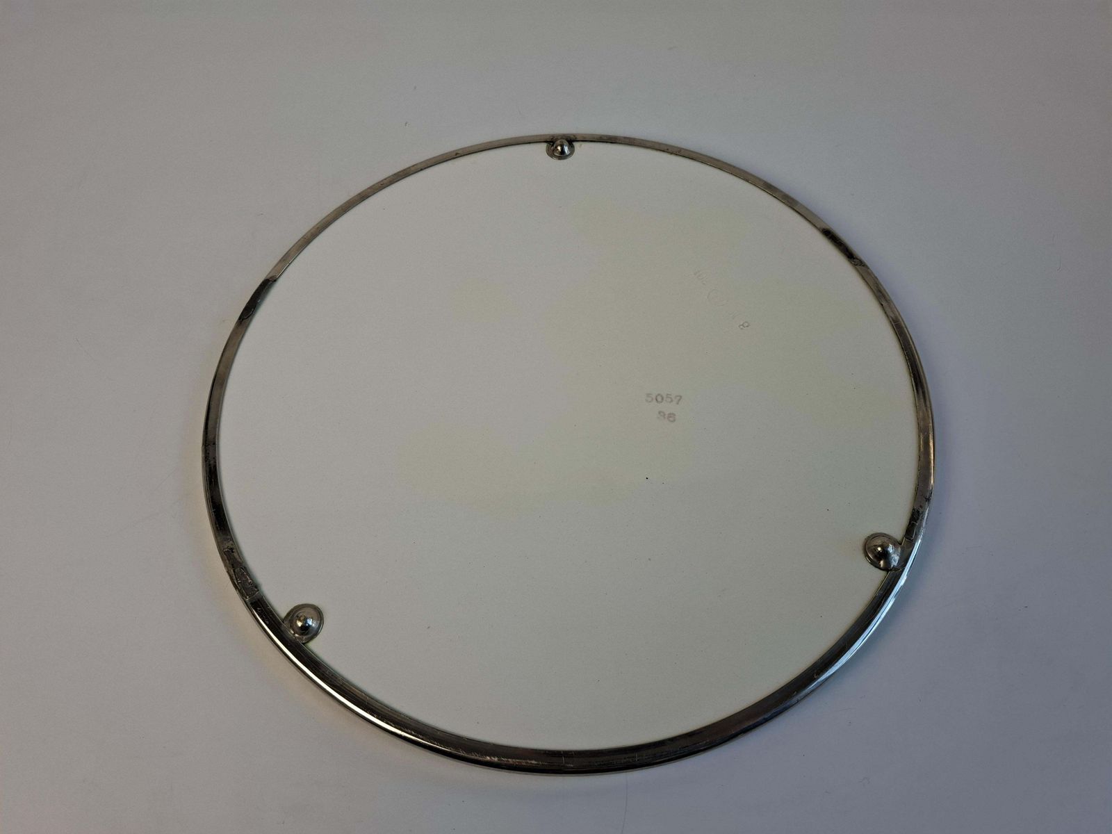 photo for sale Czechoslovak Art Deco Porcelain Tray With Plum Motif And Metal Rim, 1930s