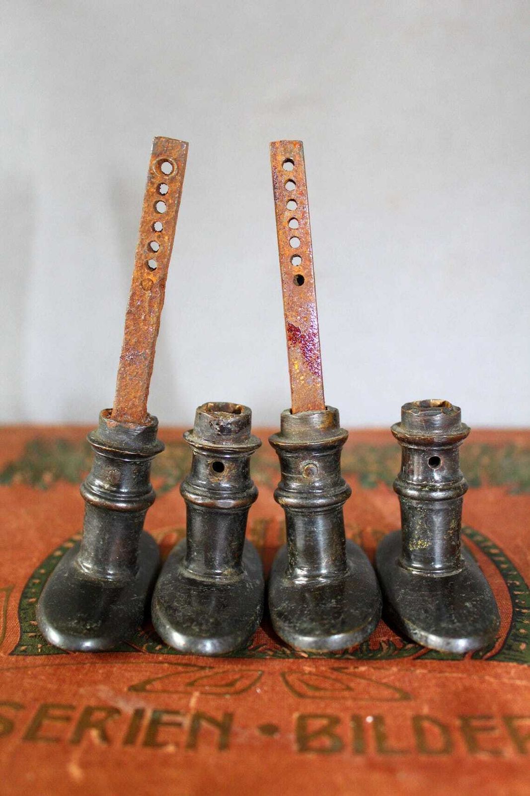 photo vinterior Set Of 4 Handles With Rods Antique Cast Brass Door Handles Hardware Restoration Door Pull Entrance Architectural Salvage Restoration