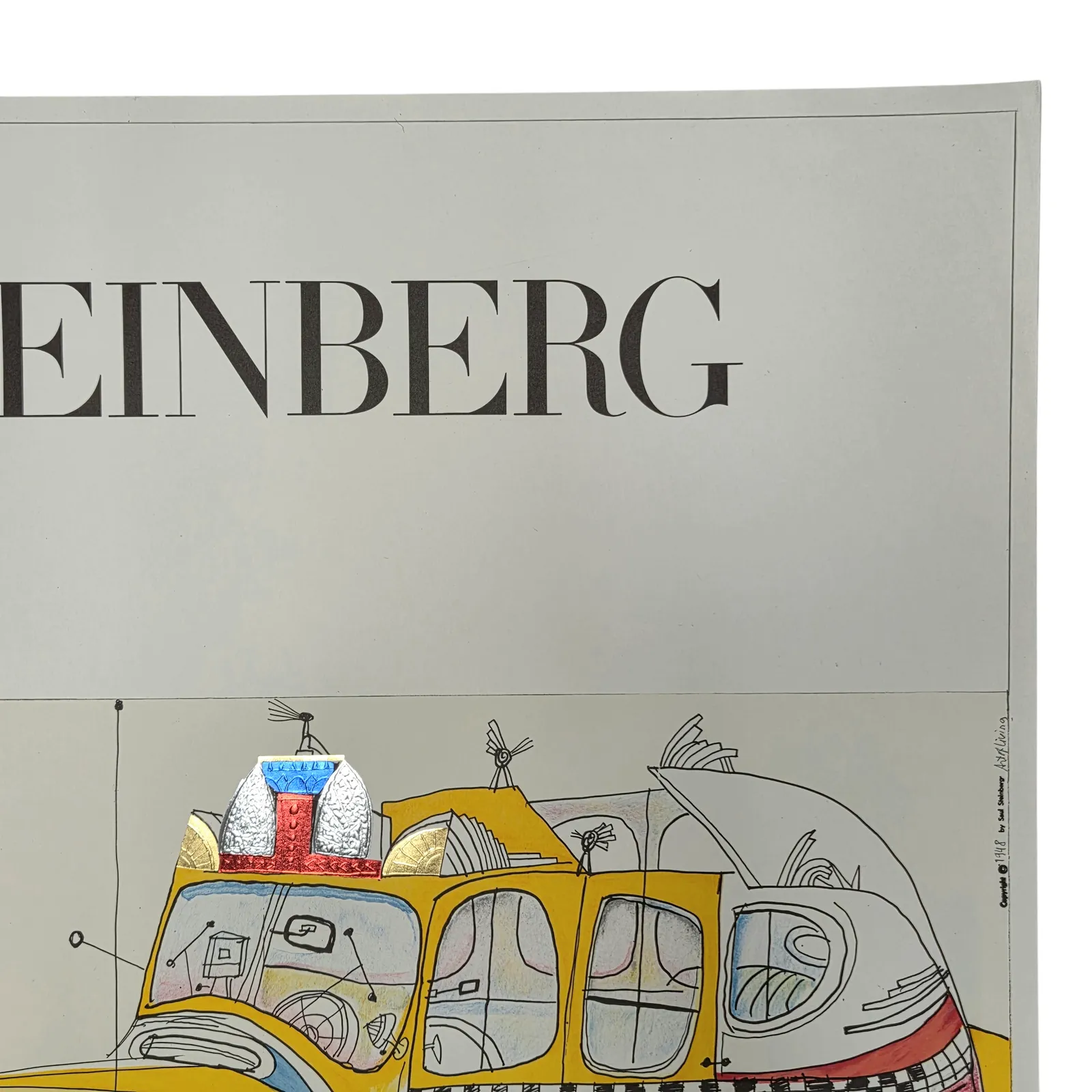photo furniture Saul Steinberg – Original Lithographic Poster, Galerie Maeght Paris, 1977
