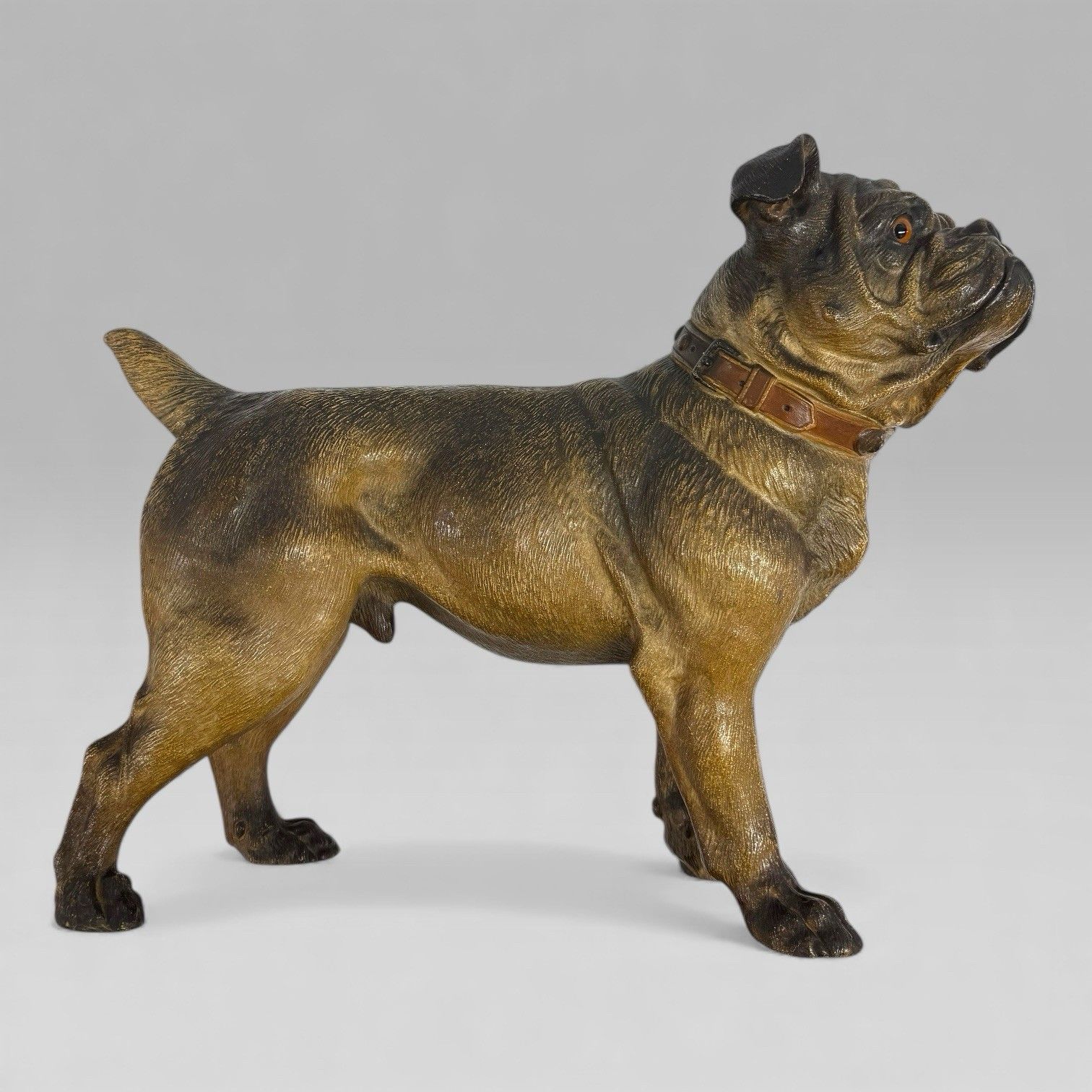 Antique Austrian Terracotta Life Size Pug Dog Sculpture photo vinterior