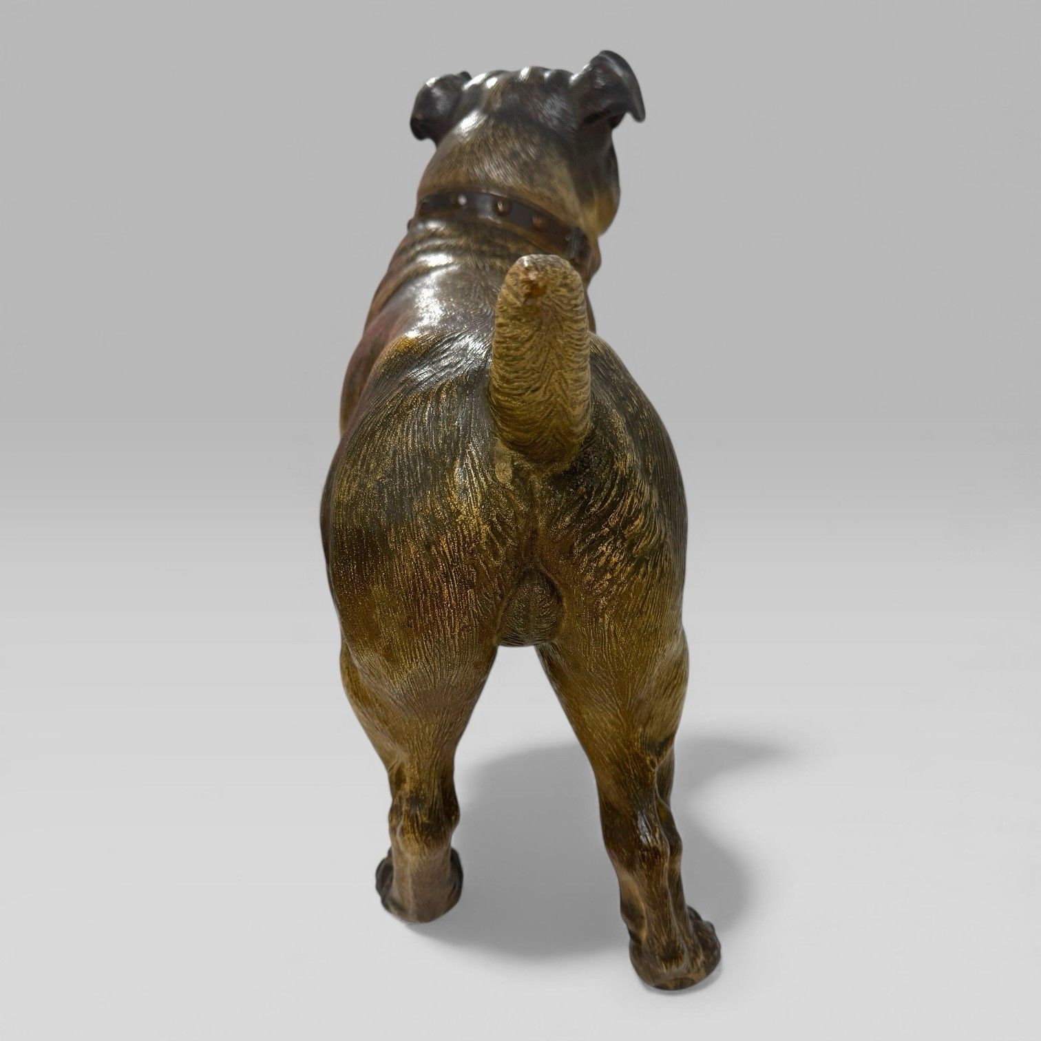 photo for sale Antique Austrian Terracotta Life Size Pug Dog Sculpture